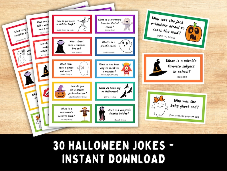 30 Halloween Jokes for Kids Printable Lunchbox Jokes Printable ...