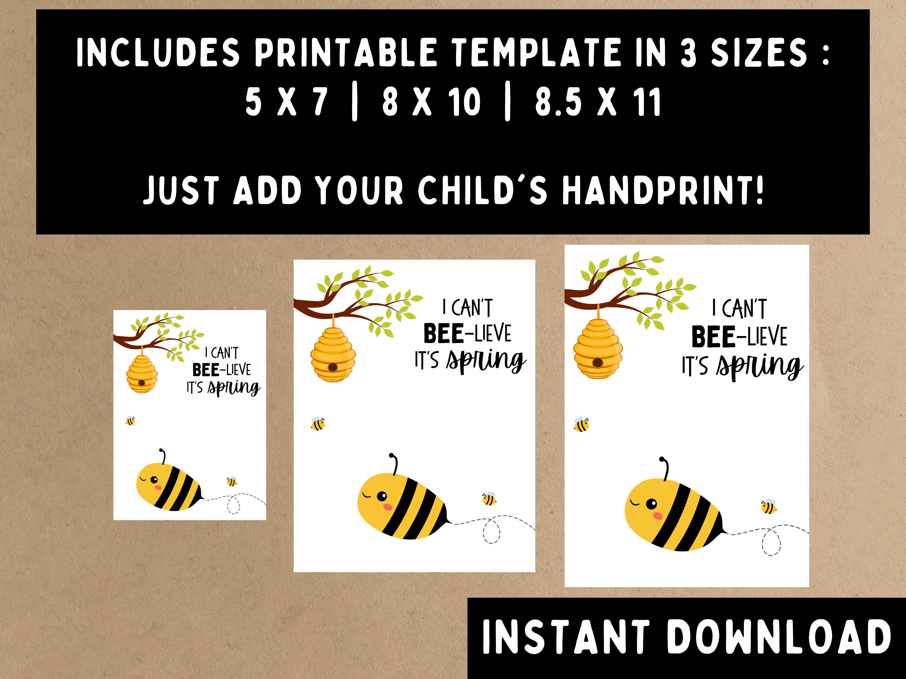 Spring Bee Handprint Craft -- Printable DIY Art Activity for Kids ...
