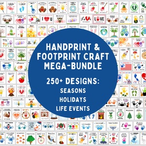 Handprint and Footprint Craft Mega-Bundle - Printable DIY Craft Activities - Full Year of Seasons, Holidays and Life Events - Handprint Art