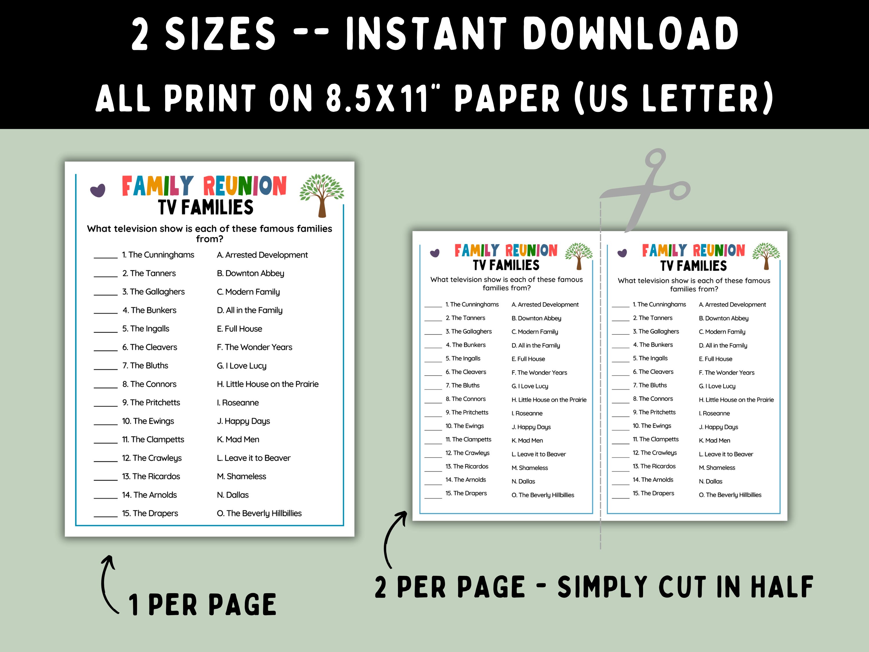 25 Family Reunion Games Bundle Printable Family Party Games Family ...