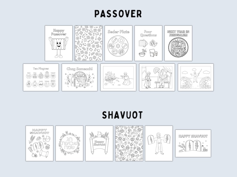 50+ Jewish Holiday Coloring Pages -- Printable Craft Activities for ...