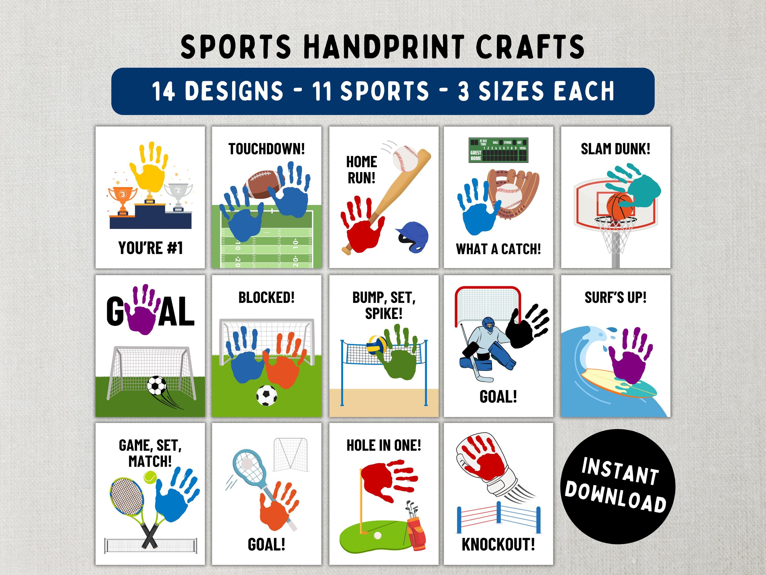 Sports Handprint Crafts - Printable DIY Art Activities for Kids,…