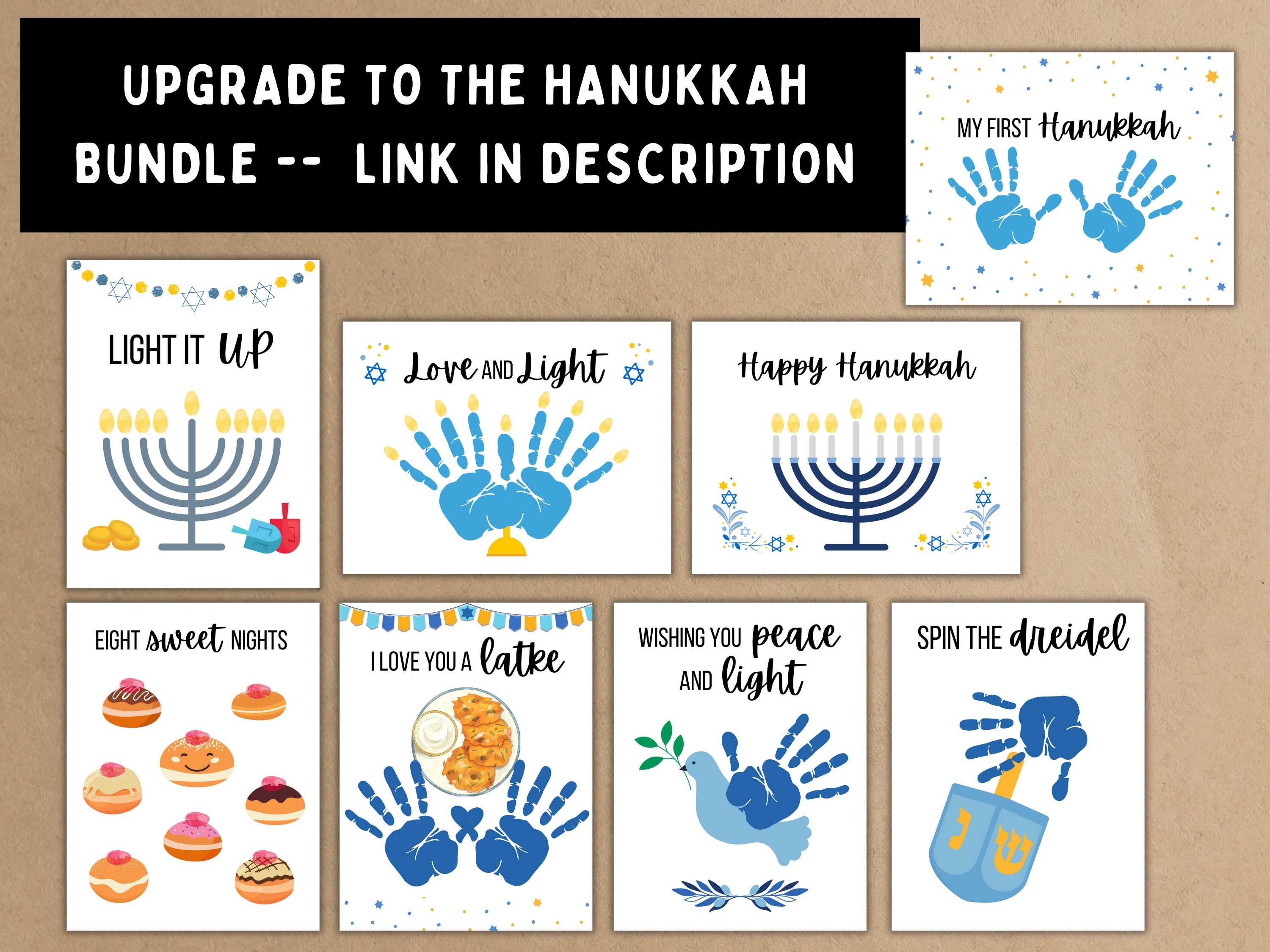 Menorah Handprint Craft Printable DIY Hanukkah Handprint Activity