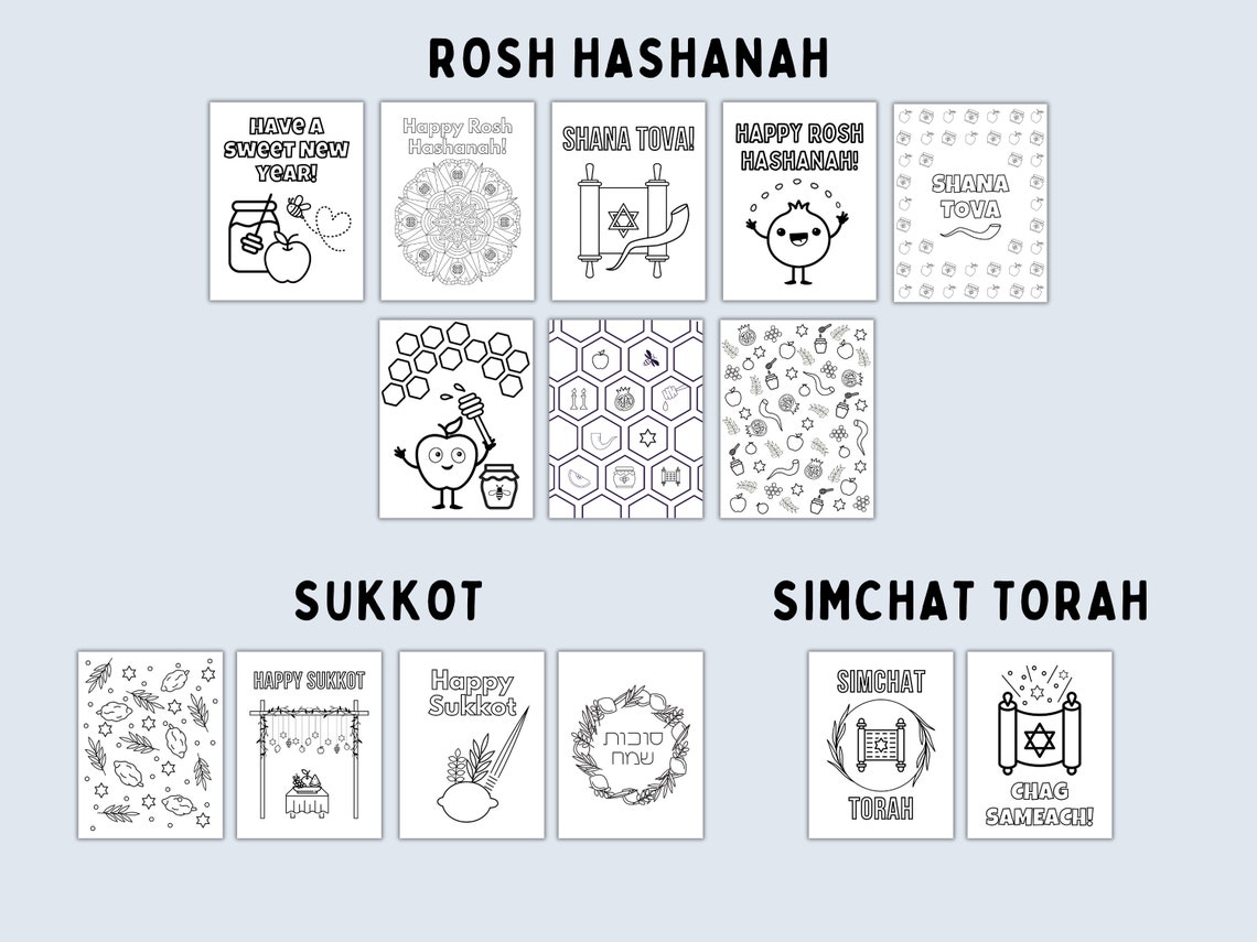 50+ Jewish Holiday Coloring Pages -- Printable Craft Activities for ...