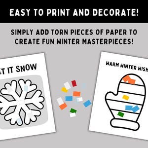 Winter Cut and Paste Paper Crafts -- Printable Torn Paper Art ...