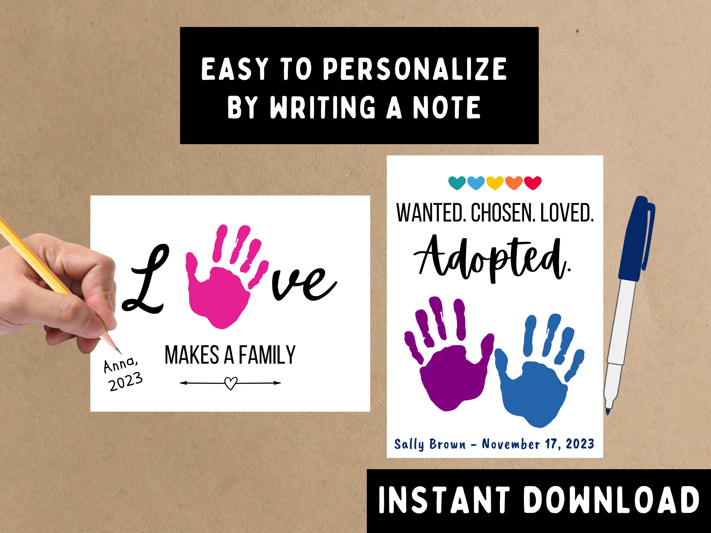 Adoption Handprint Craft Adoption DIY Gift Adoption Day Etsy Il Fullxfull.5446978377 I1py