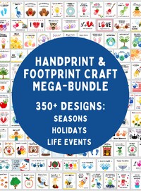 Kids Handprint Art Printable Bundle