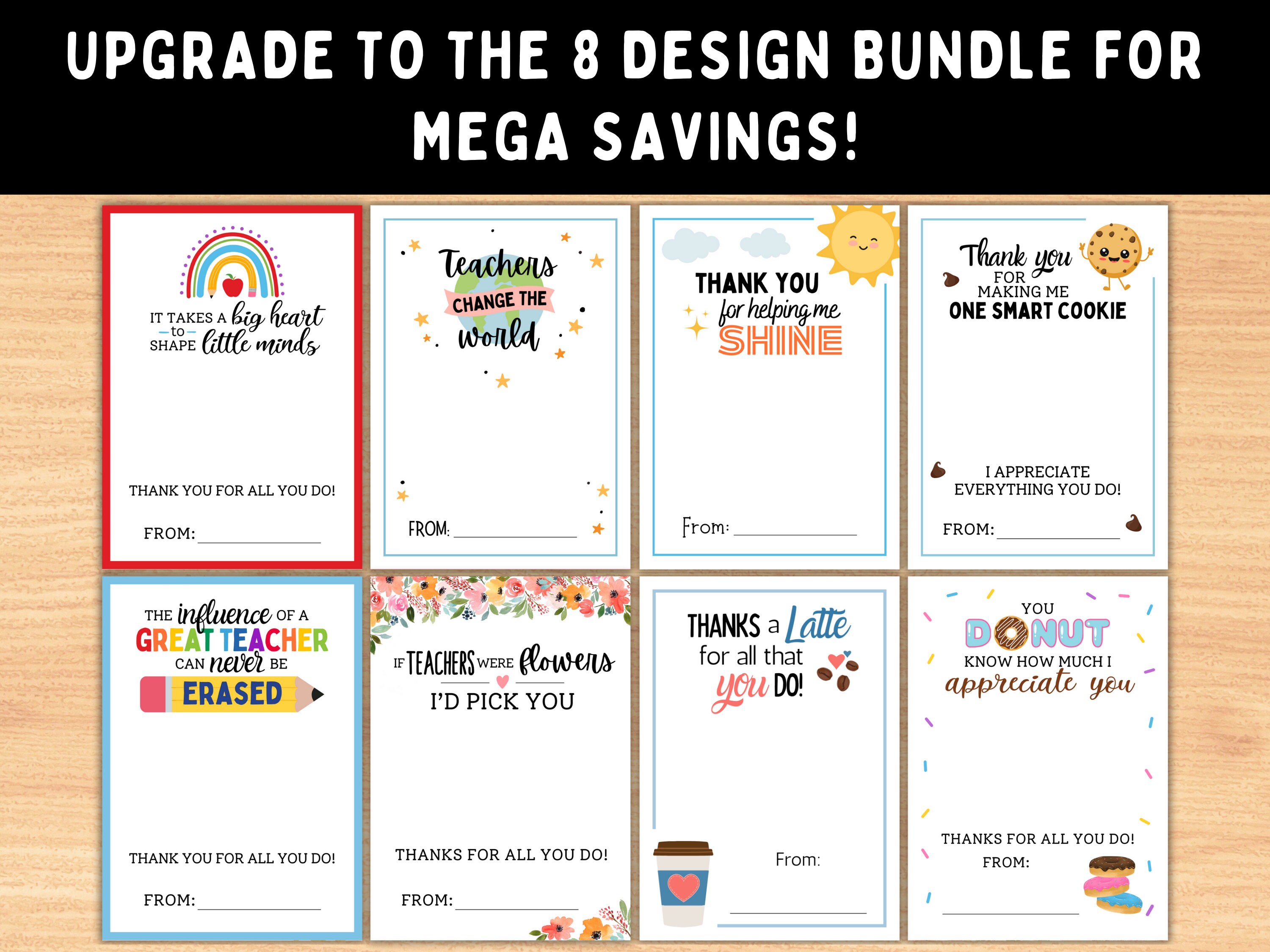 Teacher Appreciation Gift Card Holder - Rainbow - Printable Teacher ...