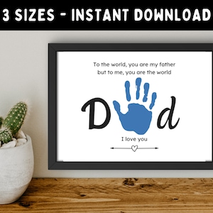 Papa Handabdruck Handwerk - Druckbare handgemachte Andenken für Vater - Geschenk für Papa von Kindern, Kleinkinder & Babys