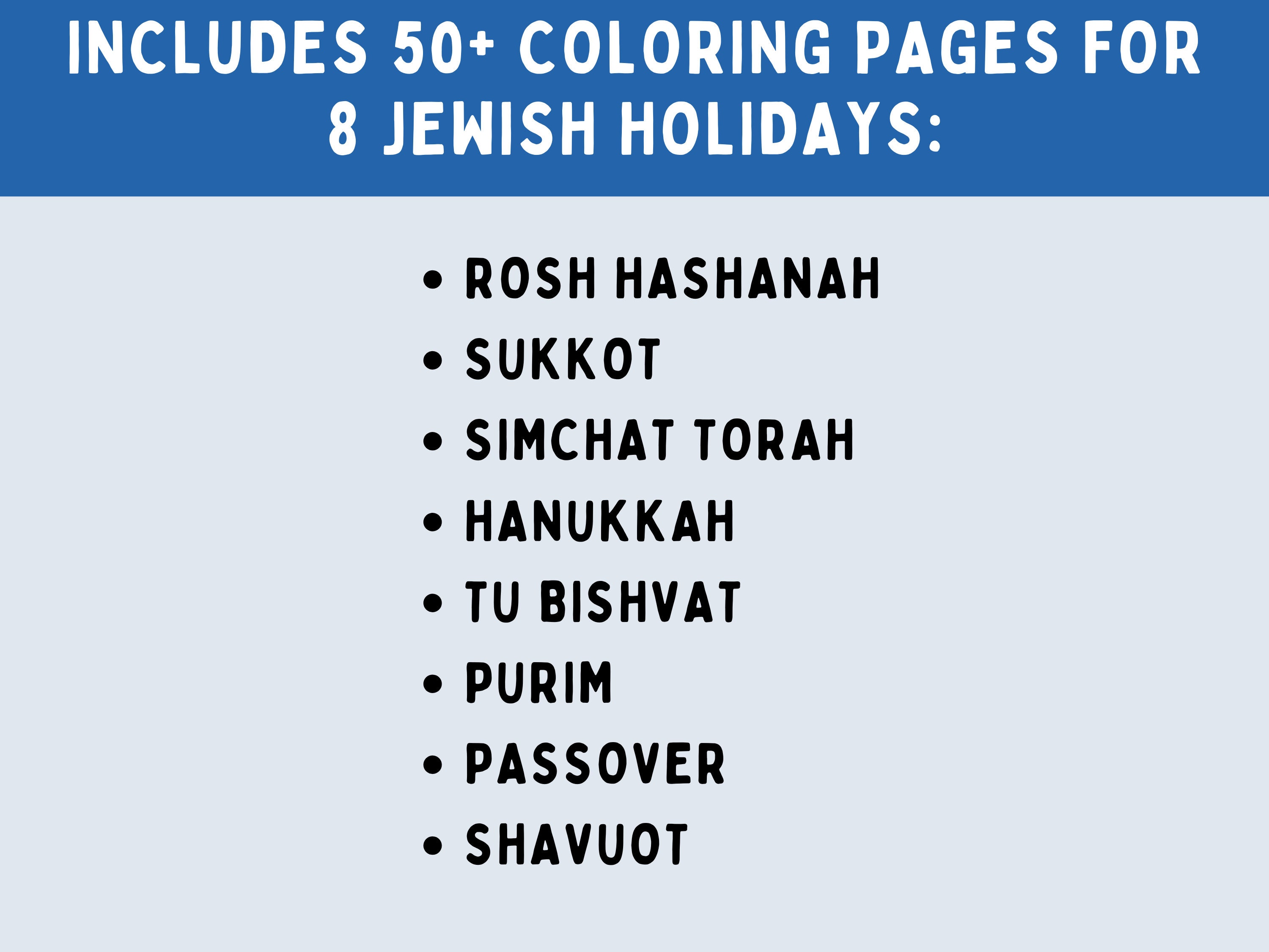 50+ Jewish Holiday Coloring Pages -- Printable Craft Activities for ...