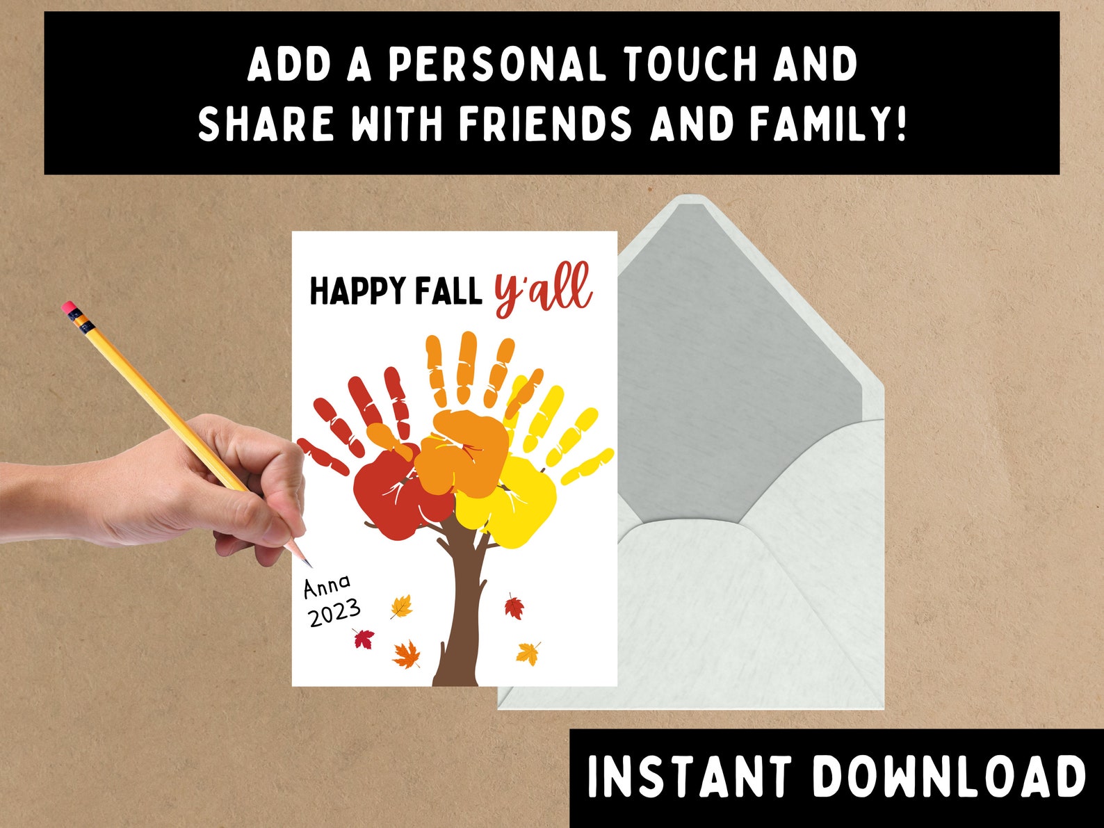 Fall Handprint Craft -- Printable DIY Autumn Art Activity -- Fun for ...