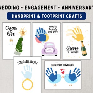 Parabéns Artesanato de impressão de mão para casamento, noivado, aniversário - Lembranças memoráveis de crianças, bebês e crianças pequenas - Download instantâneo