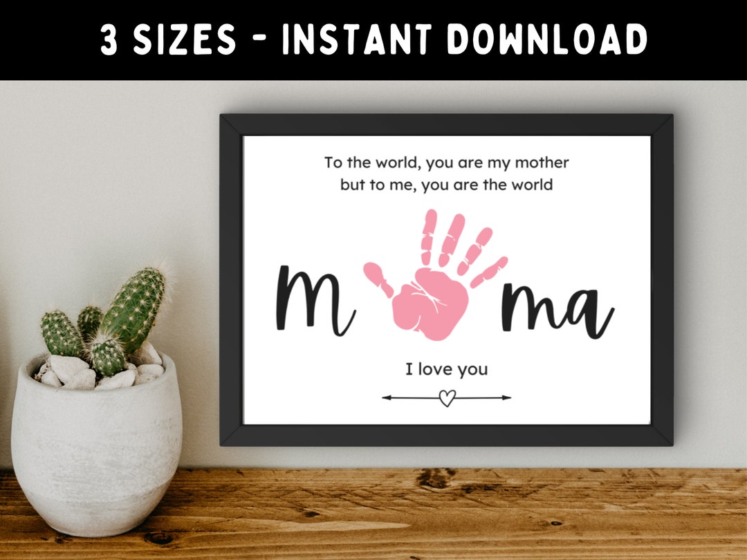 Mama Handprint Craft Mama DIY Gift Mama Handmade Keepsake Handprint Art