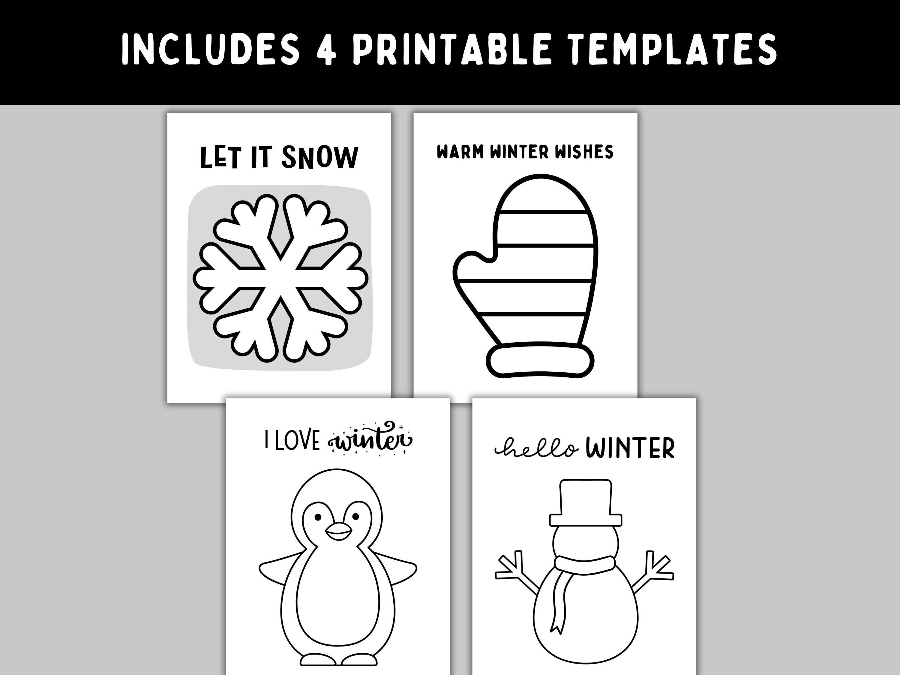Winter Cut and Paste Paper Crafts -- Printable Torn Paper Art ...
