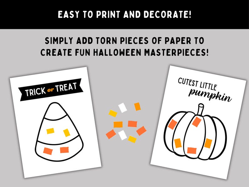 Halloween Cut and Paste Paper Crafts Printable Halloween Craft