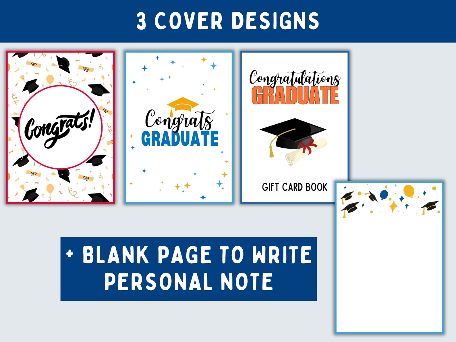 Graduation Gift Card Book - Printable Gift Card Holder for High School ...