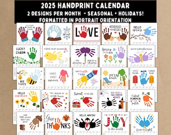2025 Handprint Calendar - Printable Keepsake Craft for Kids, Toddlers & Babies - DIY Gift Idea