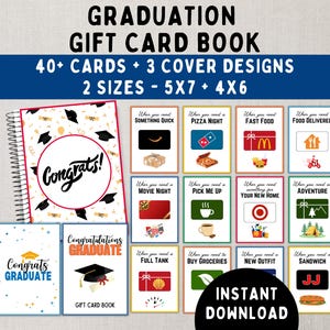 Libro dei buoni regalo di laurea - Porta buoni regalo stampabile per diplomati o laureati -- Studenti, adolescenti e adulti - Download immediato