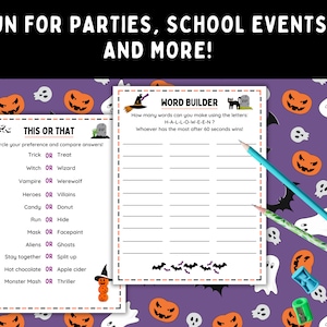 Halloween-themed Party Games -- Printable Halloween Games -- Halloween ...