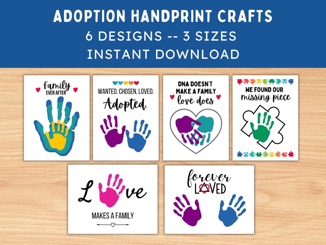 Adoption Handprint Craft Printable Keepsake To Celebrate Special Il 1080xN.6267368903 Sun6