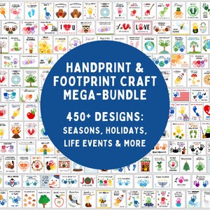 Handprint & Footprint Crafts Mega-Bundle - Year-Round DIY Art Activities for Holidays, Seasons and Life Events - Printable, Instant Download