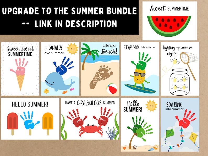 Summer Beach Footprint Craft Printable DIY Summer Craft Activity ...