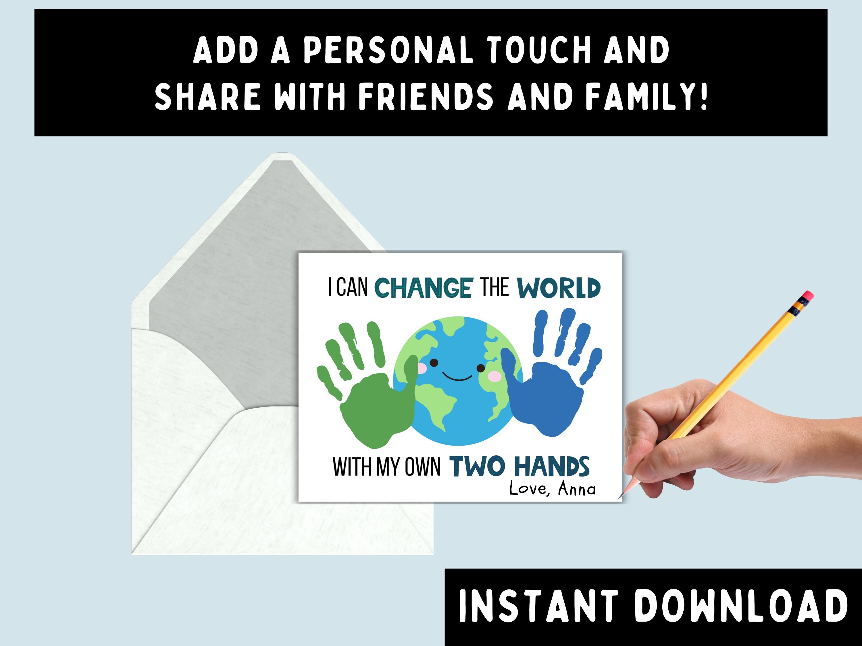 Change the World Handprint Craft Template -- Printable DIY Art Activity ...