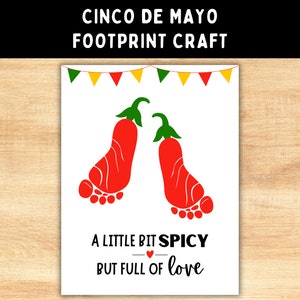 Impronta di peperoncino - Attività artistica fai da te stampabile per il Cinco de Mayo per bambini, neonati e bambini piccoli - Download immediato