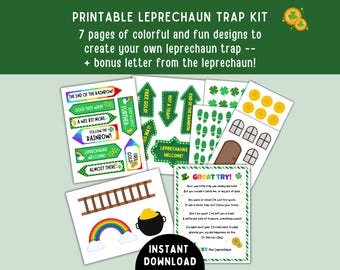 Leprechaun Trap Kit – DIY Printable St Patrick's Day Activity to Catch a Leprechaun (Instant Download)