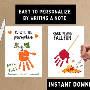 Fall Handprint and Footprint Craft Bundle -- Printable DIY Autumn Craft ...