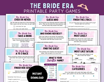Jeux de fête de l'époque de la mariée - jeux pour EVJF et activités pour la douche nuptiale - téléchargement immédiat