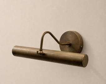Lámpara de pared de latón macizo hecha a mano – 38 cm (15 pulgadas) estilo vintage, ideal para arte y galerías.