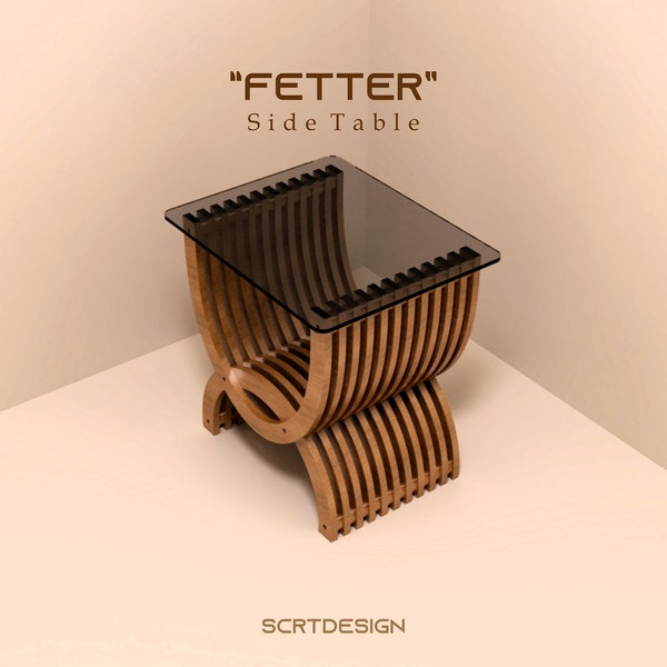 Parametric Side Table "FETTER" Coffe table Furniture CNC cutting dxf files Vector files for Laser cutting Digital Download