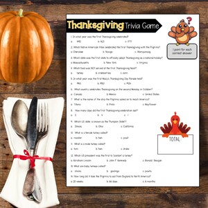 Thanksgiving Trivia Game, Printable Thanksgiving Trivia Questions, Friendsgiving Party Games, Kids & Adults Thanksgiving Game, Game Night