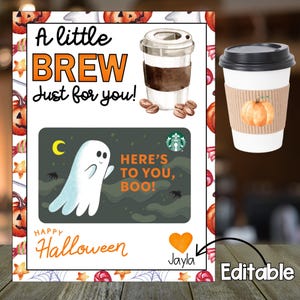 Porte-cartes cadeau Halloween Coffee - Le cadeau parfait pour les amateurs de café !