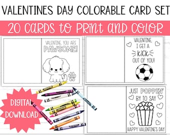 Valentinstag Ausmalkarten: Valentinstag im Klassenzimmer (Instant Download)