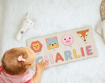 Personalized Wooden Name Puzzles For Toddlers 1-3, Custom