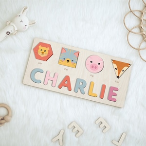 Personalized Wooden Name Puzzle: Custom Baby Shower Gift for Baby Boys and Girls - Personalized Toy for Toddlers, Personalized Gifts