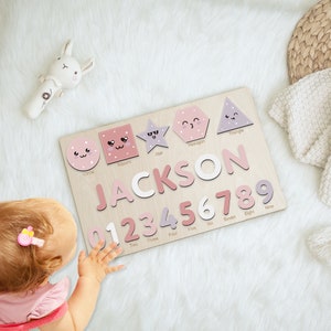 Personalized Wooden Name Puzzle: Custom Baby Shower Gift for Baby Boys and Girls - Personalized Toy for Toddlers, Personalized Gifts