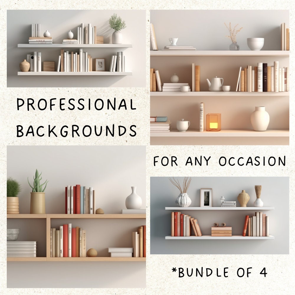 Photo inspiration: Picture Idea: Cozy Minimalist Shelves Zoom Virtual Backgrounds