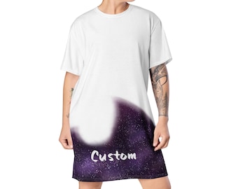Custom Print Galaxy T-Shirt Kleid