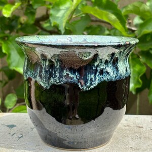 Black Vase Handmade Wheel Thrown Pottery