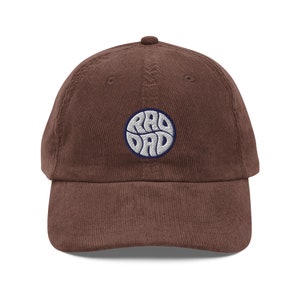 Vintage Retro Rad Dad Corduroy Embroidered Cap