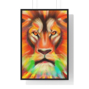 LION! Premium Framed Vertical Wall Art