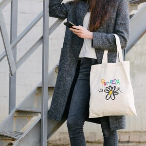 Natural Tote Bag, Eco Friendly Bag, Holiday Gift Bag, G Dragon POWER Up Cotton Canvas Tote Bag, GD Good Day, GD Mascot, G-Dragon Übermensch, Gdragon New Album, Kpop Lover Gift, Kpop Idol, Fan Merchandise, BigBang VIP