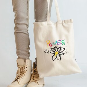 Natural Tote Bag, Eco Friendly Bag, Holiday Gift Bag, G Dragon POWER Up Cotton Canvas Tote Bag, GD Good Day, GD Mascot, G-Dragon Übermensch, Gdragon New Album, Kpop Lover Gift, Kpop Idol, Fan Merchandise, BigBang VIP