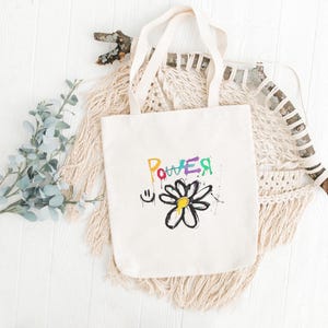 Natural Tote Bag, Eco Friendly Bag, Holiday Gift Bag, G Dragon POWER Up Cotton Canvas Tote Bag, GD Good Day, GD Mascot, G-Dragon Übermensch, Gdragon New Album, Kpop Lover Gift, Kpop Idol, Fan Merchandise, BigBang VIP