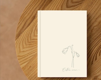 Diario de flores de nacimiento, cuaderno con nombre personalizado, diario personalizado, cuaderno de oración, regalo de cumpleaños, regalo de dama de honor, regalo para ella