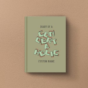 Concertaholic Journal Notebook, Custom Notebook, Personalized Journal, Concerts Logbook, Concert Tracker, Music Lover Gift, Concert Journal