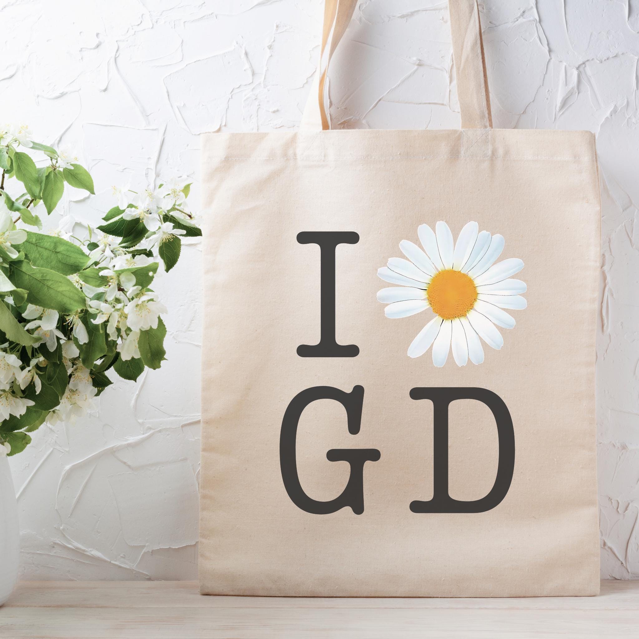G Dragon Cotton Canvas Tote Bag, I Heart GD, Gdragon Daisy, G